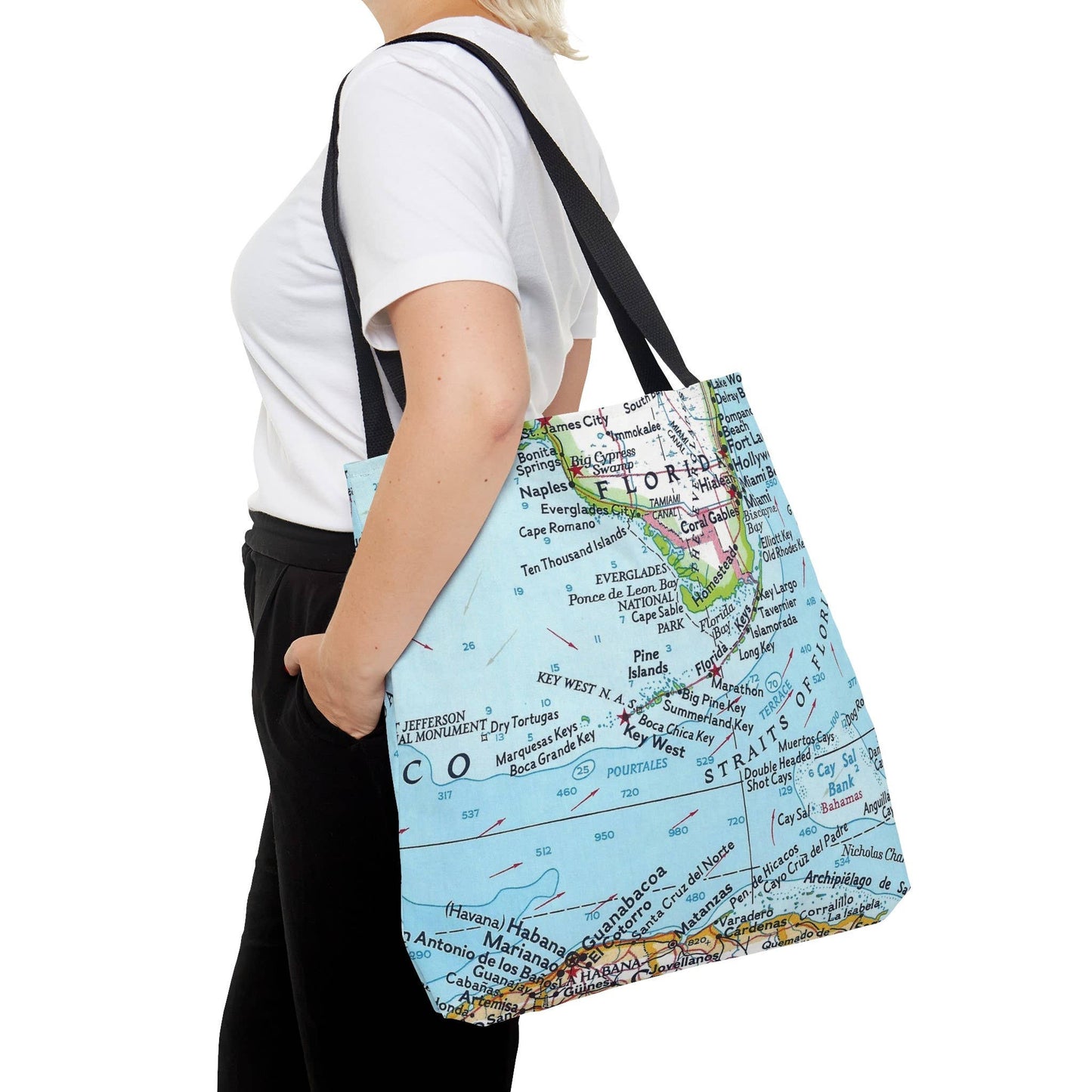 Florida Keys Map Tote Bag