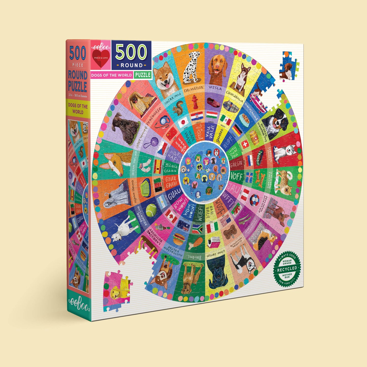 Dogs of the World 500 Round Puzzle