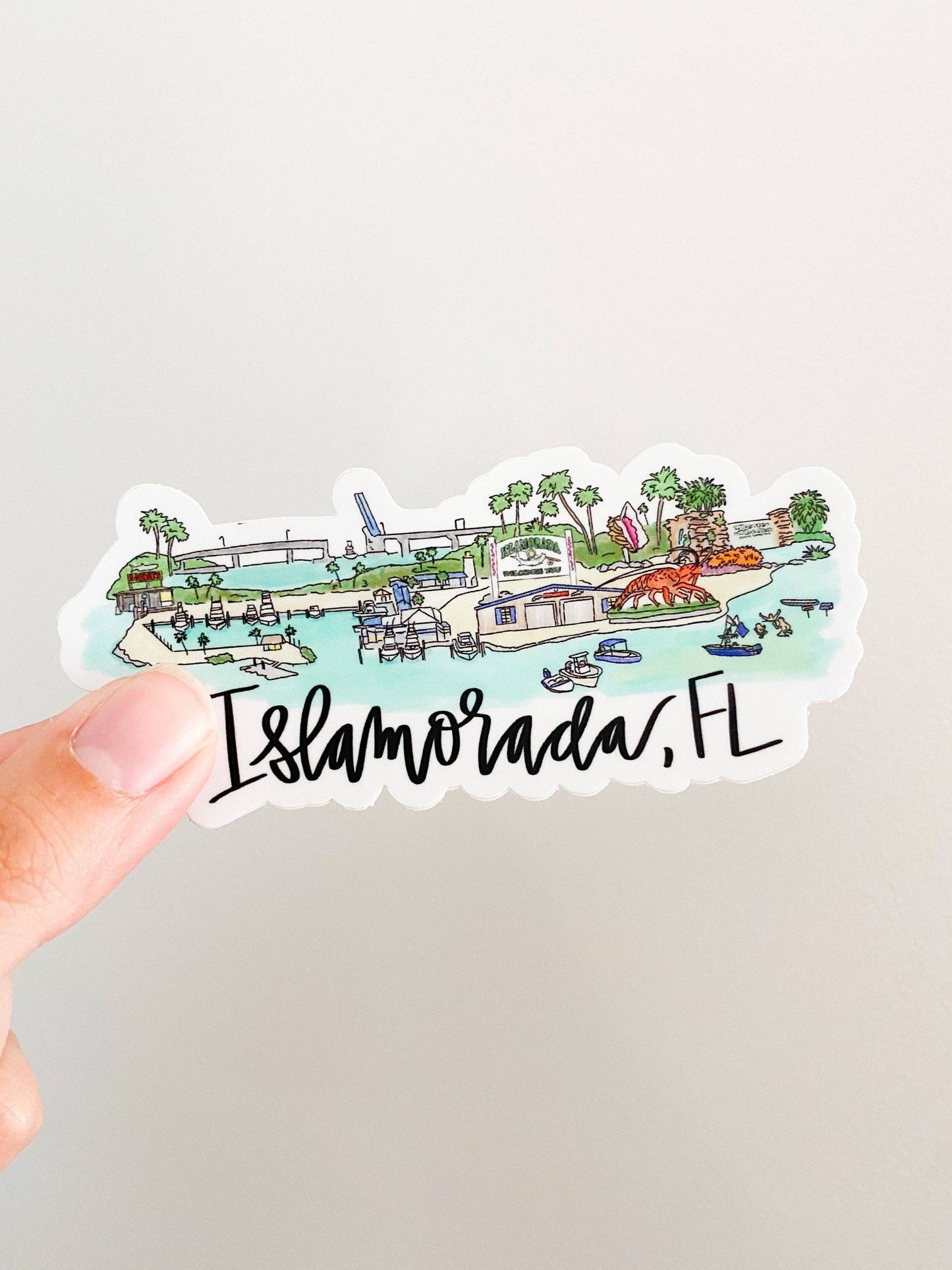 Islamorada, FL Skyline sticker - Large 5inx2in